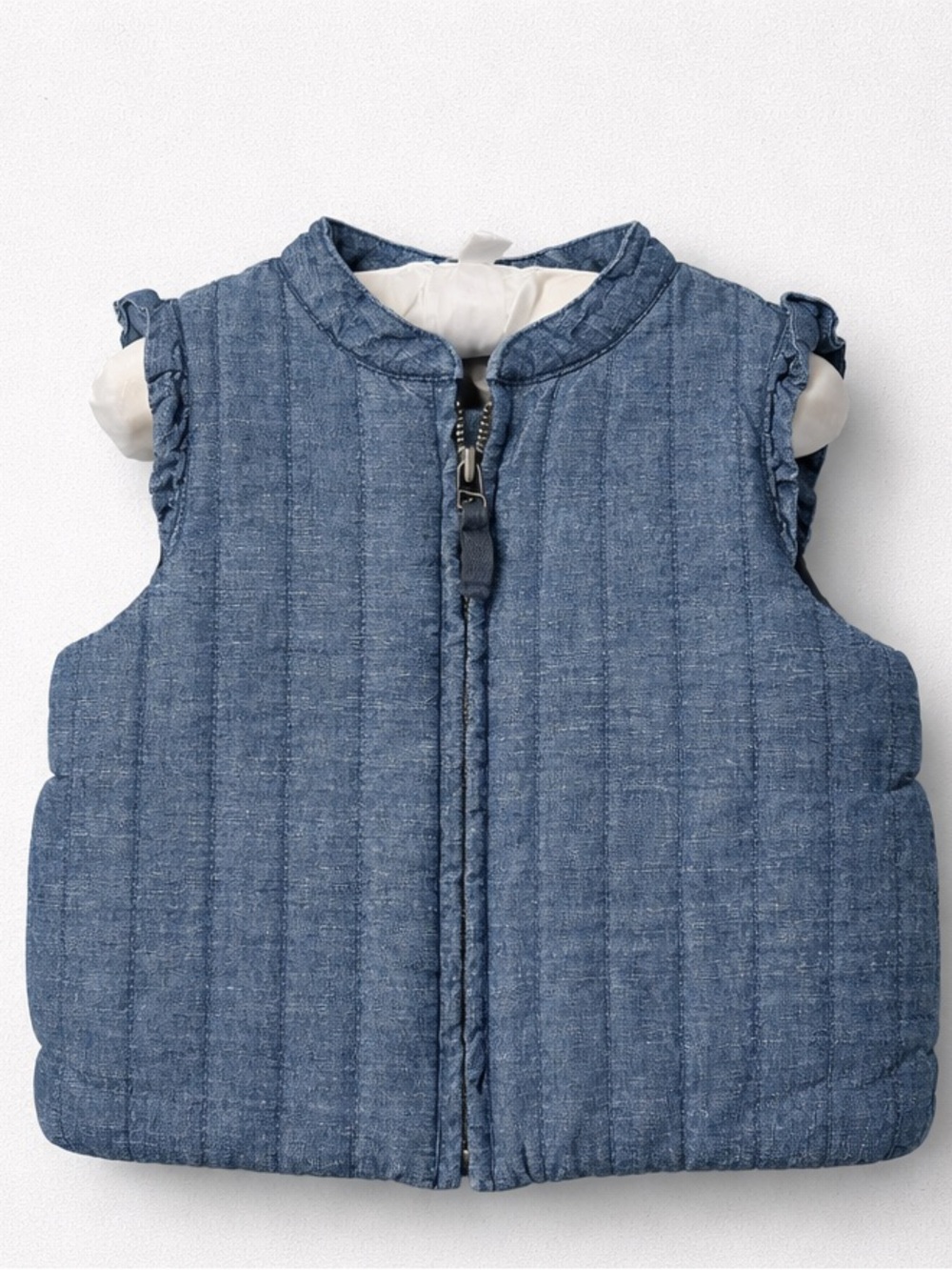 Tea Collection Blue Chambray quilted vest 18-24 months